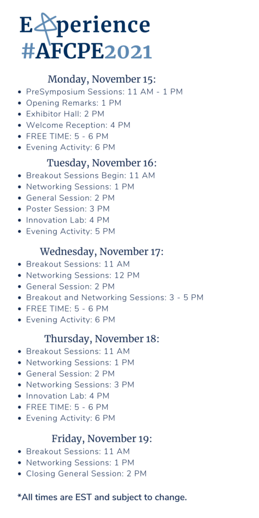 Symposium Schedule at a glance