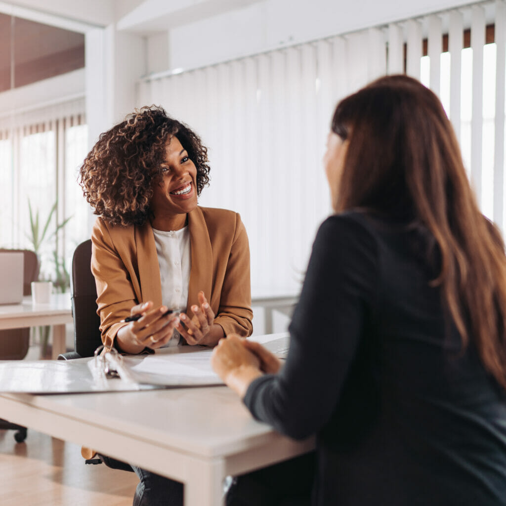 Client consulting with a financial counselor