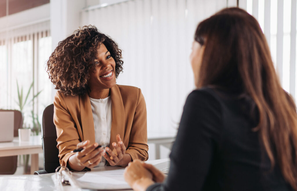 Client consulting with a financial counselor