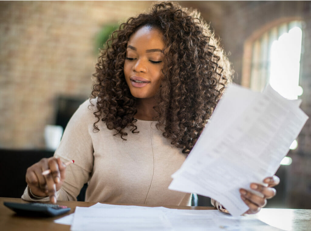 A woman working in finance