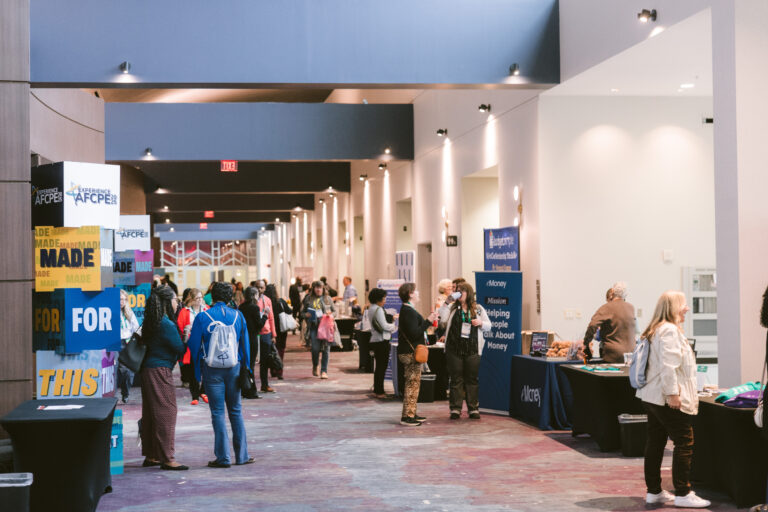 View of the in-person exhibitor hall at Symposium