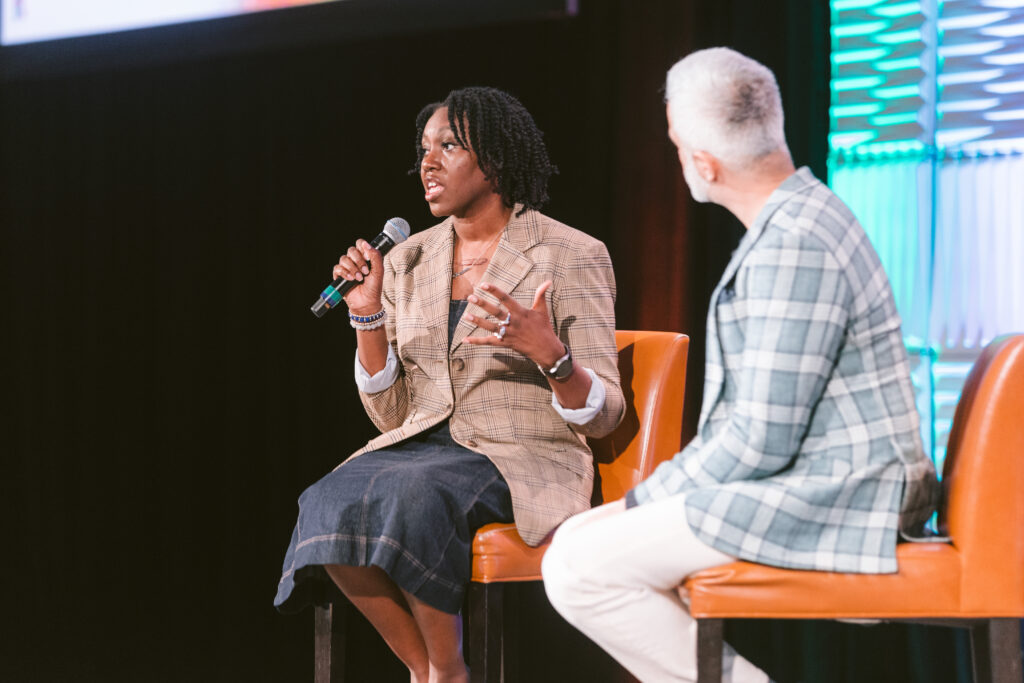 Brandy Baxter on stage at Symposium