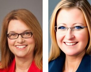 headshots of two white women smiling
