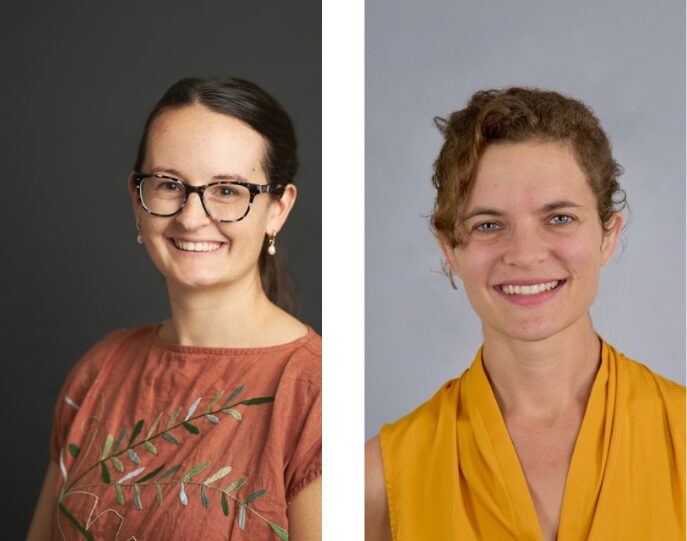 headshots of two smiling white women