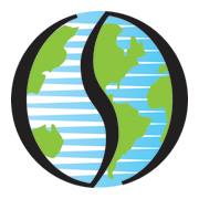 Black waves in front of a globe