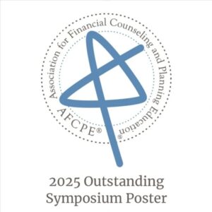blue AFCPE star above the 2025 Outstanding Symposium Poster award name