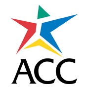 red, green, blue and yellow star shaped logo for ACC