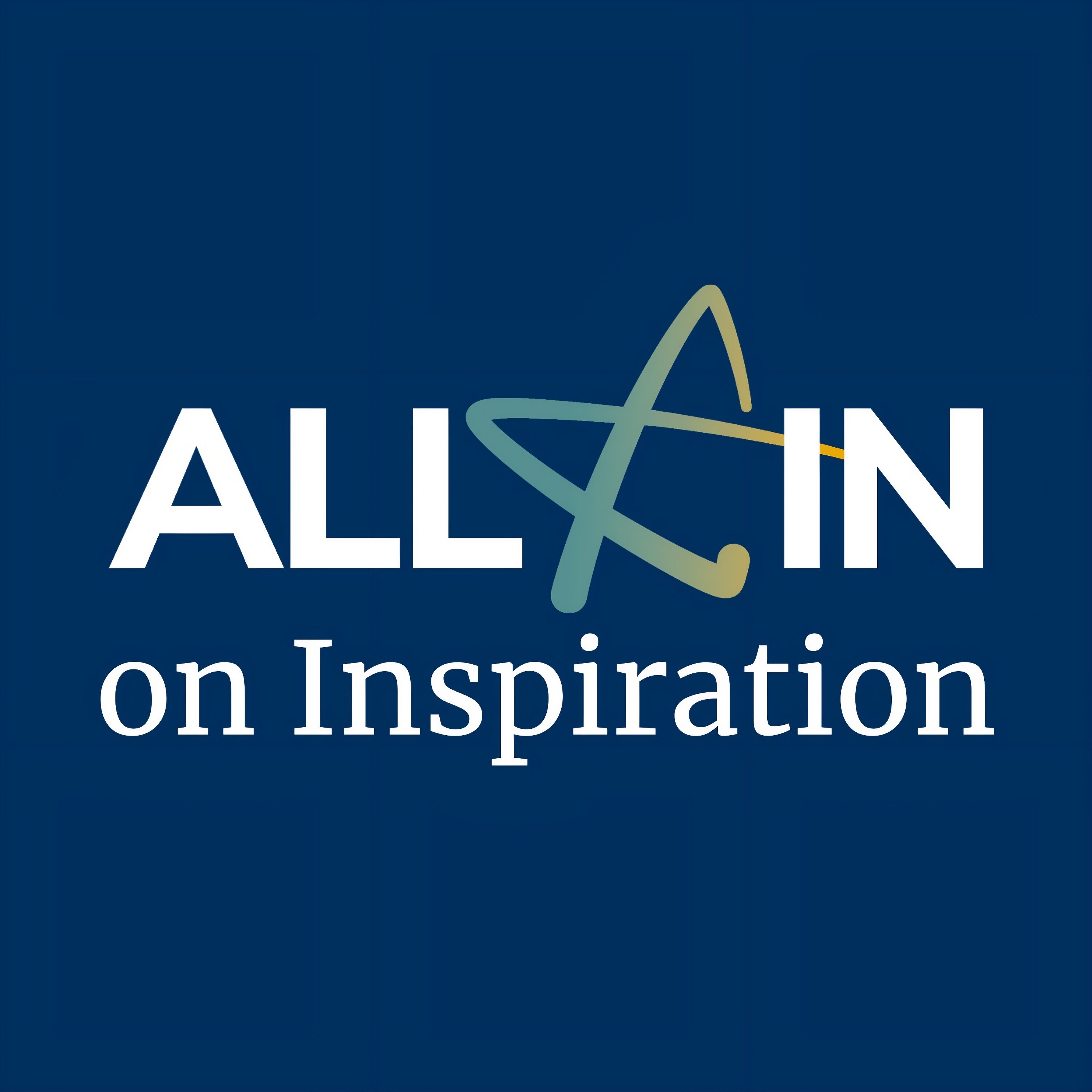 All In on Inspiration Symposium 2026 logo with the ombre star, white wording, and blue background